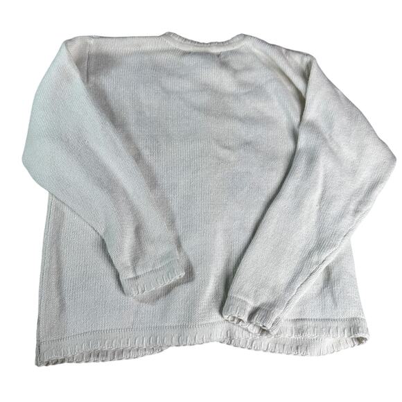 Christmas Sweater Cardigan Women's sz Medium Victoria Jones Applique Embroidery - Picture 2 of 9